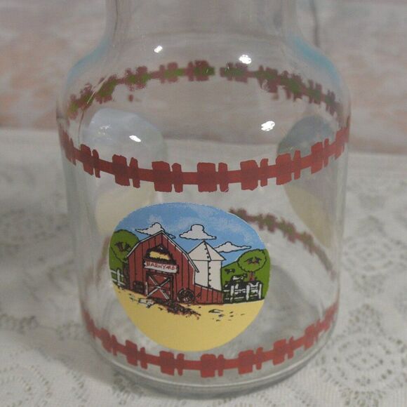 2/$15 Vintage KIG Indonesia Barnyard Juice Carafe Pitcher Set of 2 - Picture 2 of 2